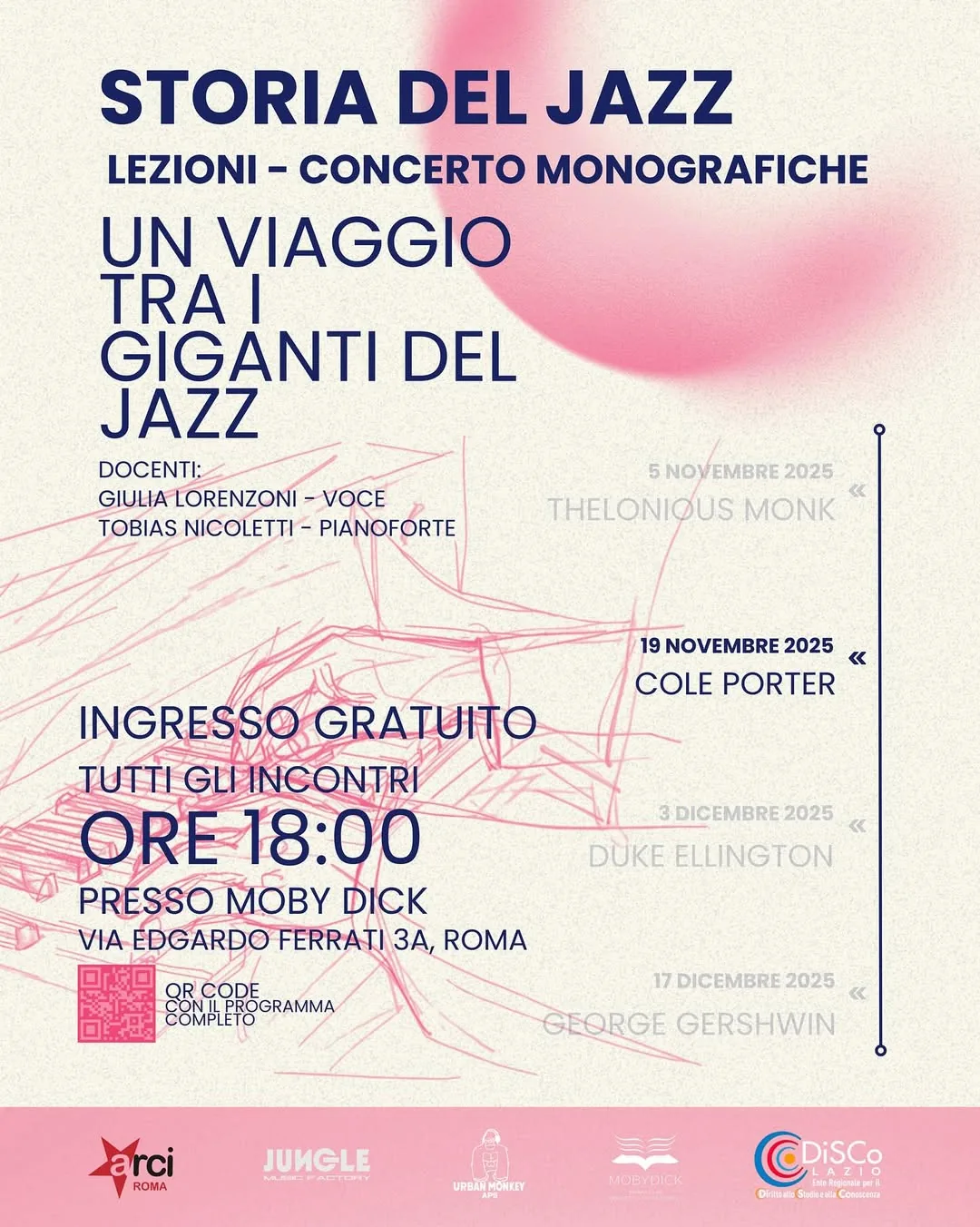 Locandina della lezione-concerto su Cole Porter del 19 novembre 2025